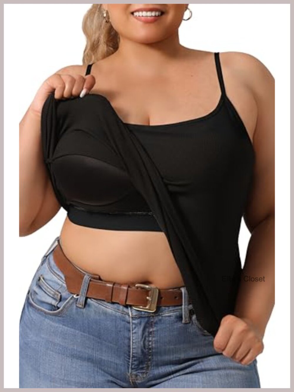 Women's Seamless Tank Top with Built-in Bra Racerback Cami